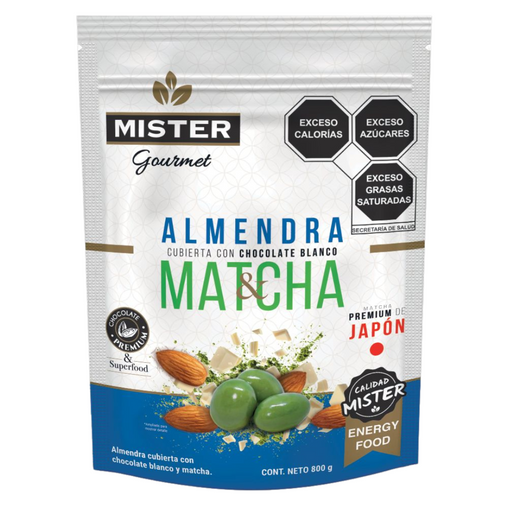 Almendra con chocolate blanco y matcha 800g