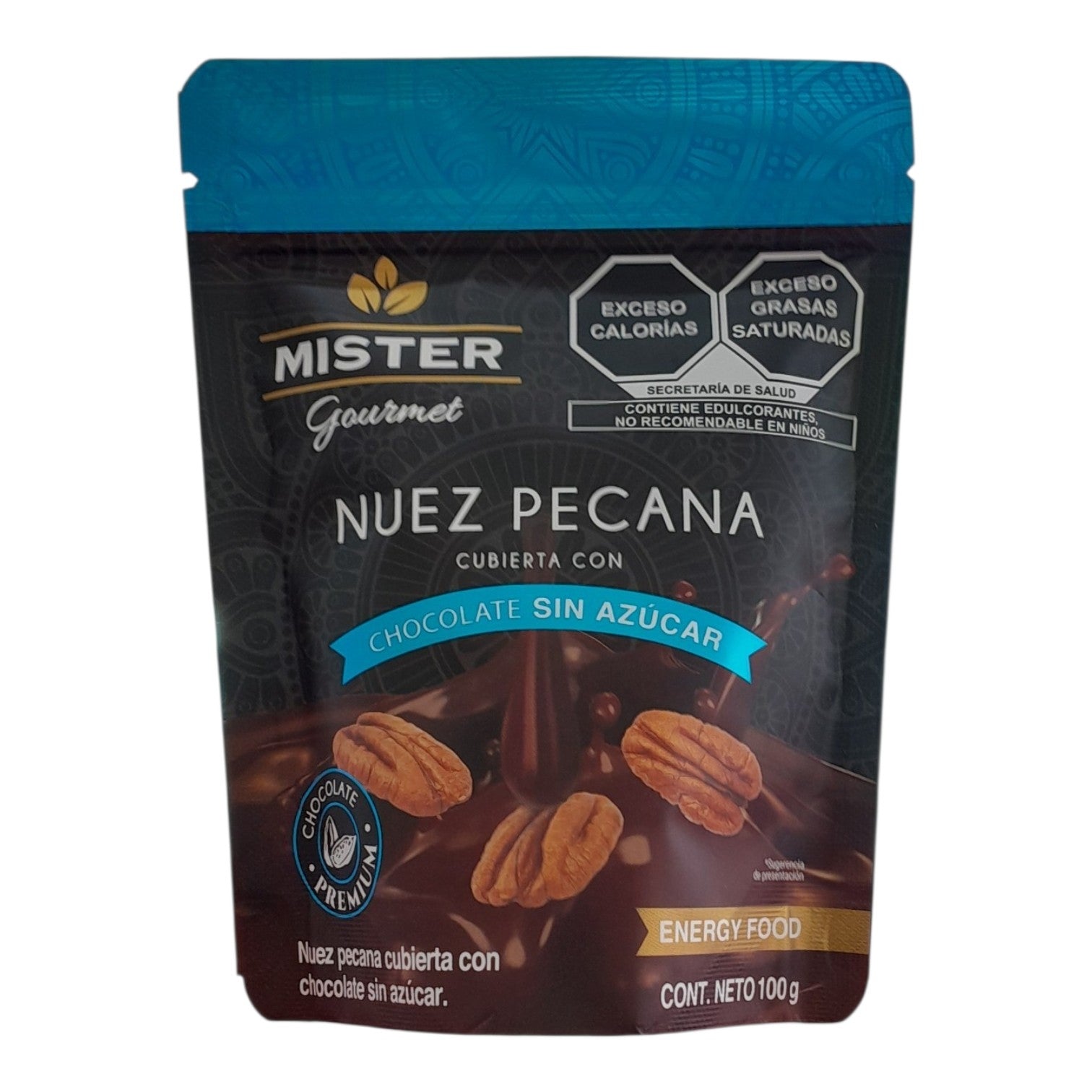 Nuez Pecana Cubierta con Chocolate sin Azúcar (100g)