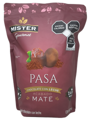 Pasa con chocolate con leche acabado mate 1kg