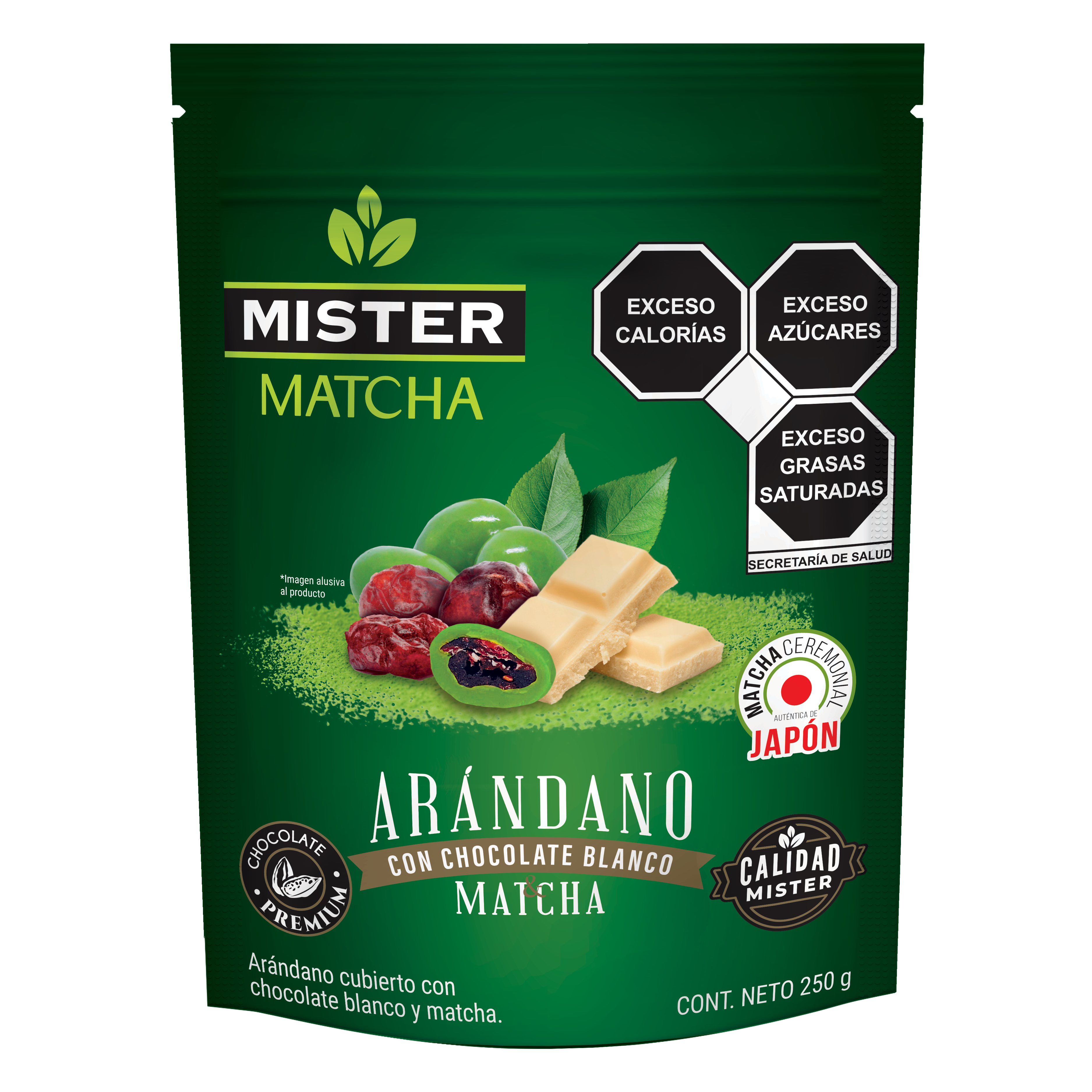 Arándano con Chocolate Blanco & Matcha 250 gr