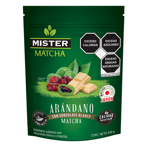 Arándano con Chocolate Blanco & Matcha 250 gr
