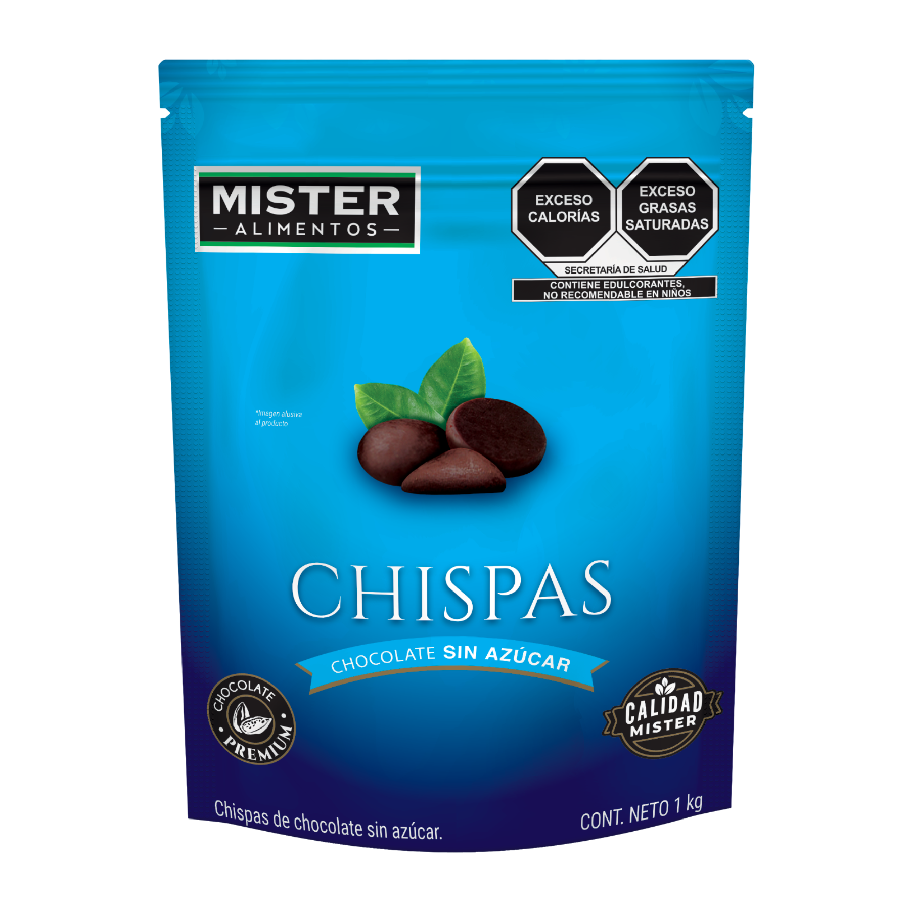 Chispas Chocolate con Leche Sin Azúcar 1 kg