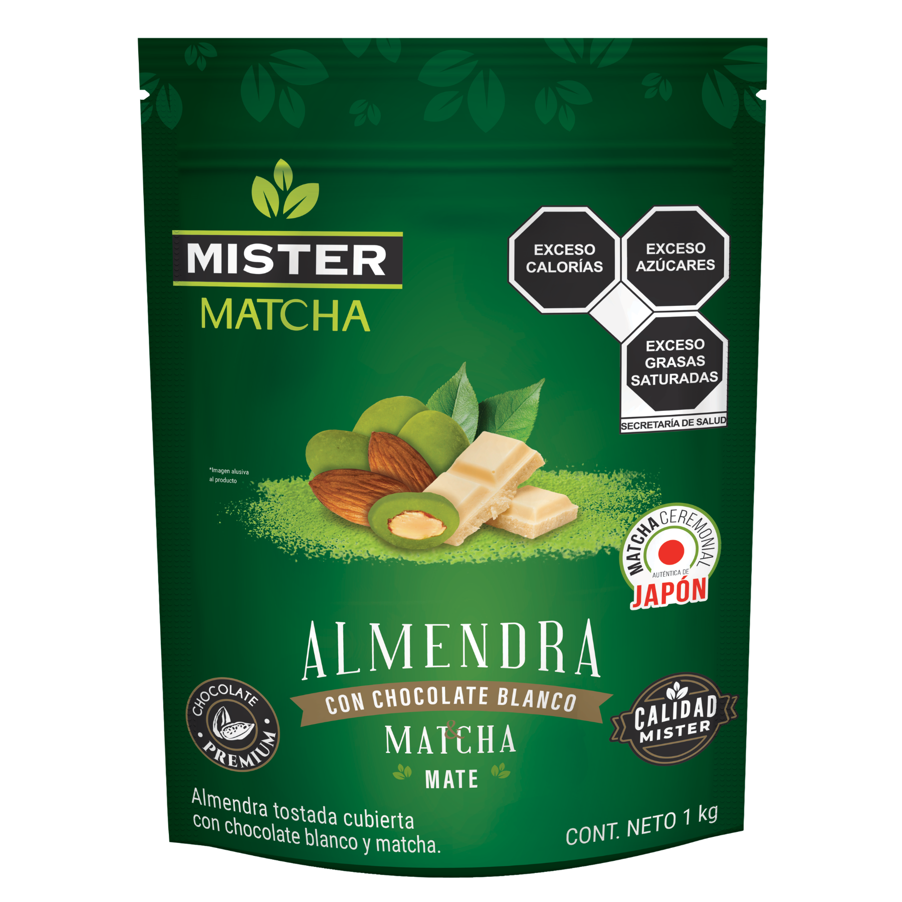 Almendra Cubierta con Chocolate Blanco & Matcha (1kg)