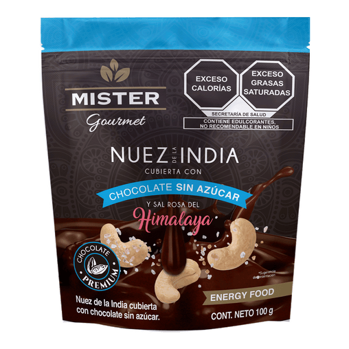 Nuez de la India Cubierta con Chocolate sin Azúcar y Sal Rosa del Himalaya 100g