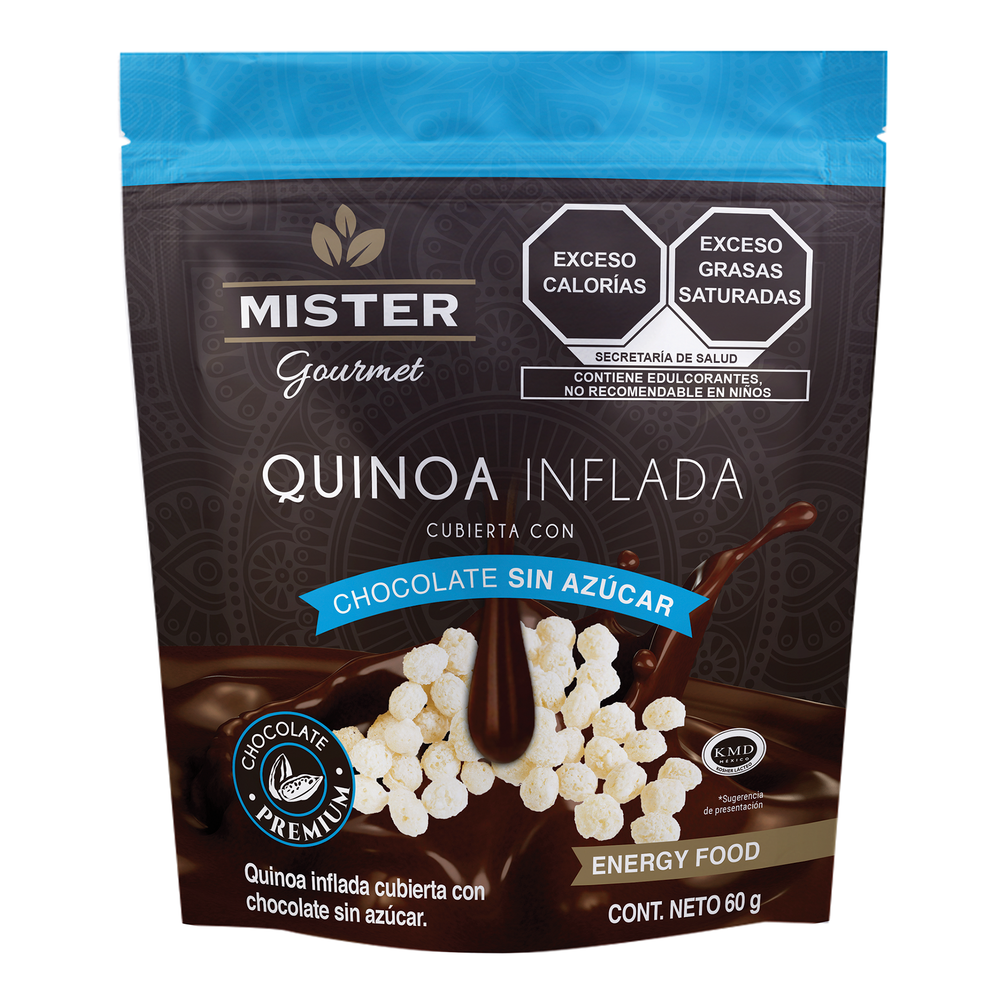 Quinoa Inflada Cubierta con Chocolate sin Azúcar 60g