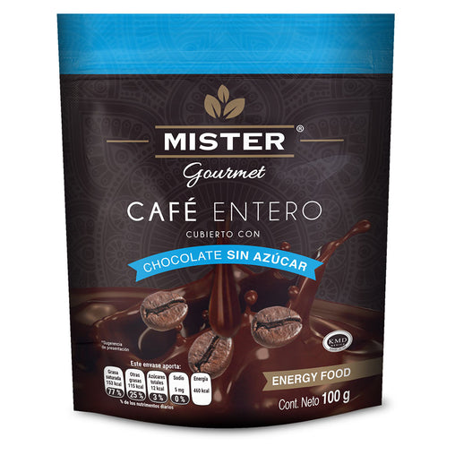 Café Entero Cubierto con Chocolate sin Azúcar (100g)
